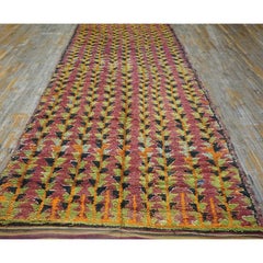 1950s Pink Tribal Vintage Moroccan Gallery Rabat Carpe 6'6" x 15'10" Wool Rug