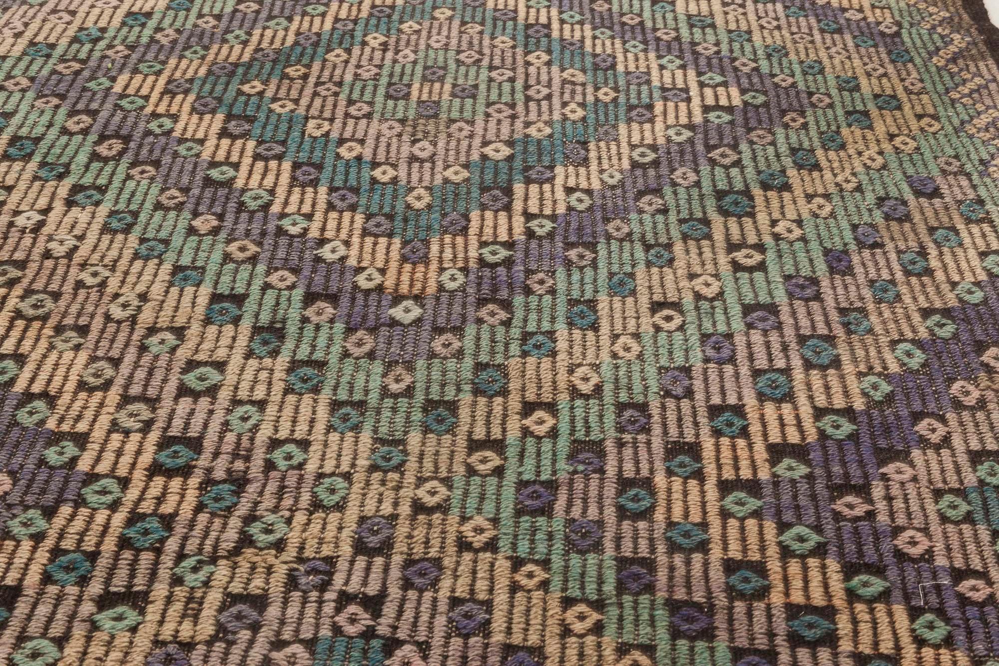 Mitte des 20. Jahrhunderts marokkanischer handgefertigter Kilim-Teppich (Handgeknüpft) im Angebot