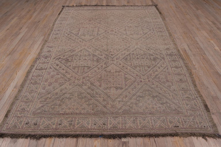 Hand-Knotted Mid-20th Century Moroccan Middle Atlas Beni Mguild Carpet, Purple Mauve Field For Sale