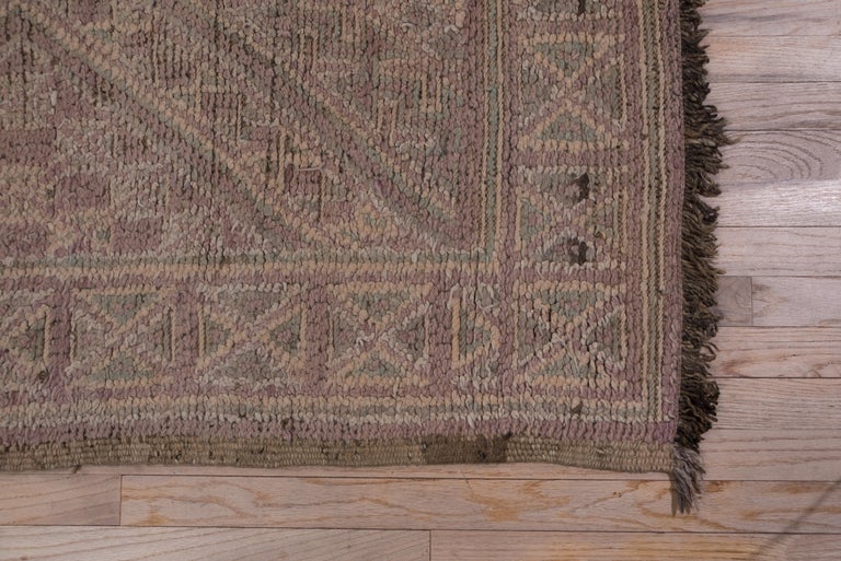 Mid-20th Century Moroccan Middle Atlas Beni Mguild Carpet, Purple Mauve Field In Good Condition For Sale In New York, NY