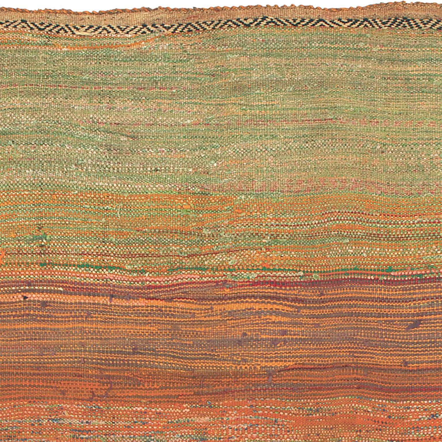 Hand-Woven Mid-20th Century Moroccan Rag Rug