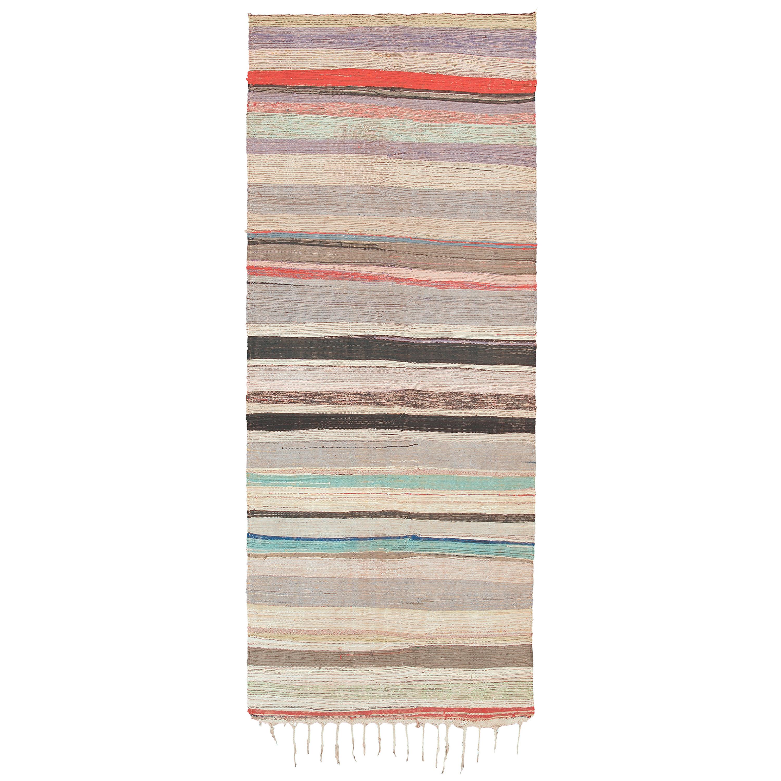 Mid-20th Century Moroccan Rag Rug For Sale