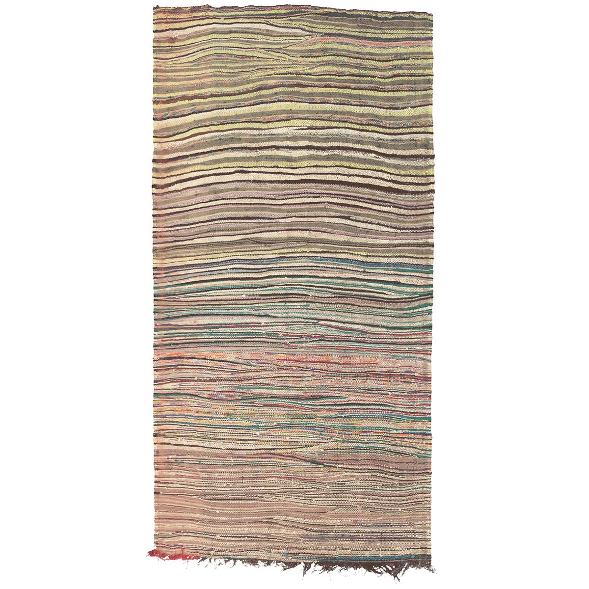 Mid-20th Century Moroccan Rag Rug For Sale