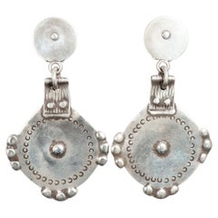 Mid-20th Century Moroccan Silver Charm Earrings by Jewels