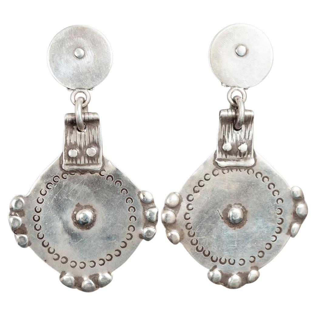 Mid-20th Century Moroccan Silver Charm Earrings by Jewels