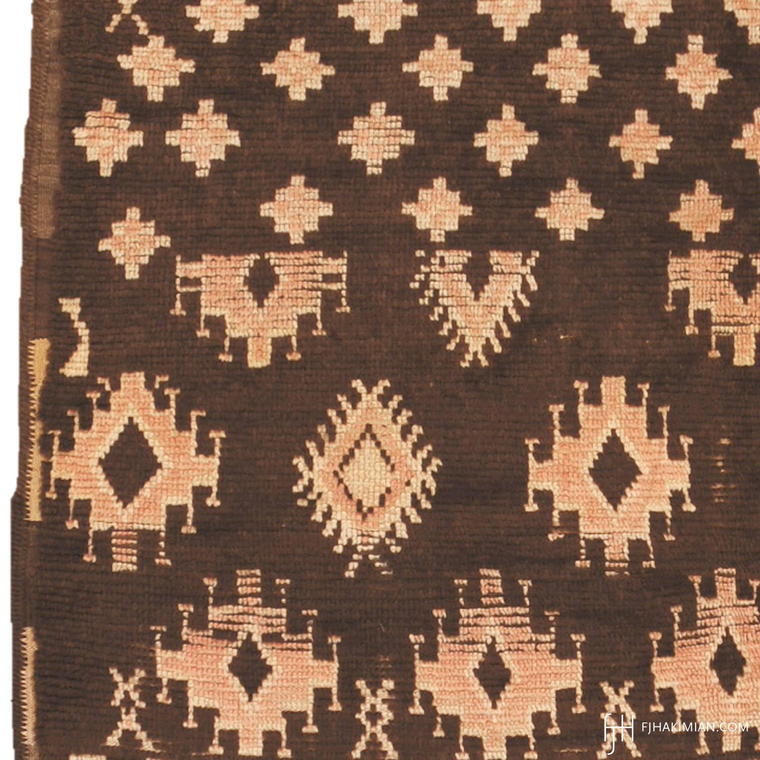 Wool Mid-20th Century Moroccan Tazenakht Carpet For Sale