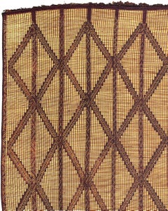 Tapis touareg marocain géométrique havane du milieu du 20e siècle