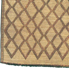 Mid-20th Century Handwoven Leather and Reed Moroccan Tuareg Mat