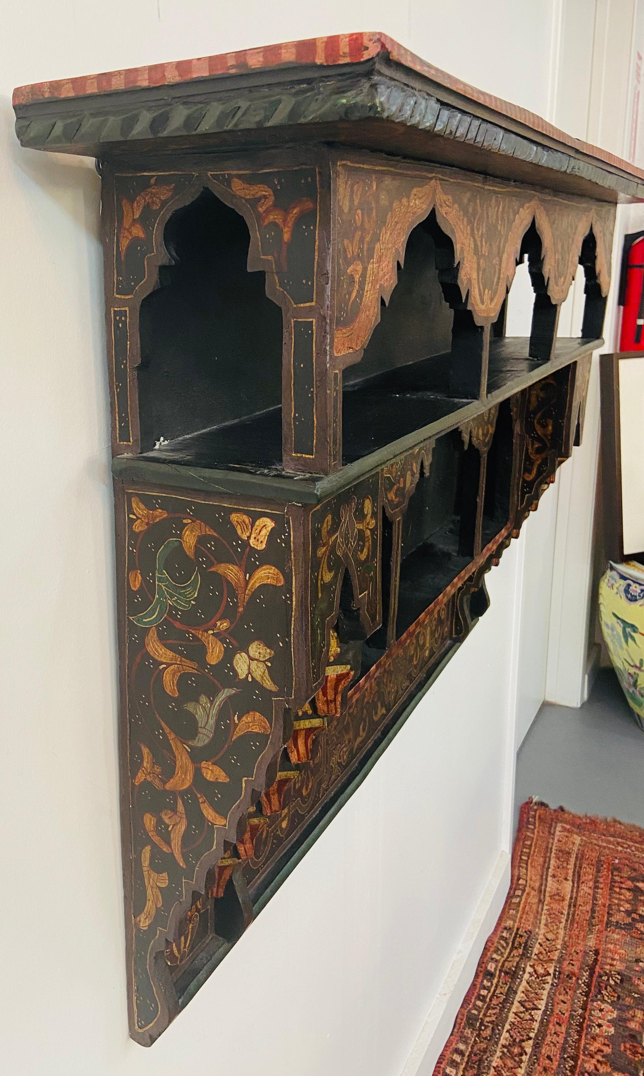 Mid-20th Century Moroccan Wall Shelf or Spice Rack In Good Condition In Plainview, NY