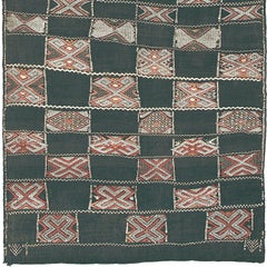 Mid-20th Century Black and Red Geometric Moroccan Zaiane Carpet Runner
