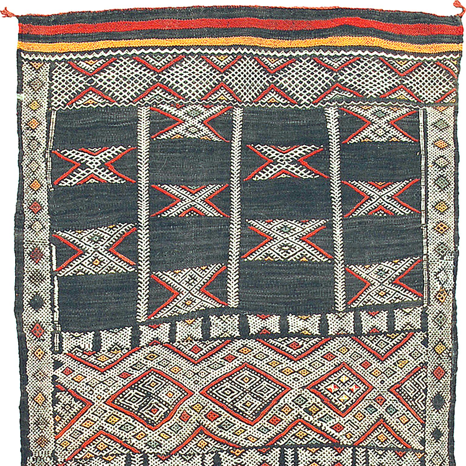 Rustic Mid-20th Century Moroccan Zaiane Carpet For Sale