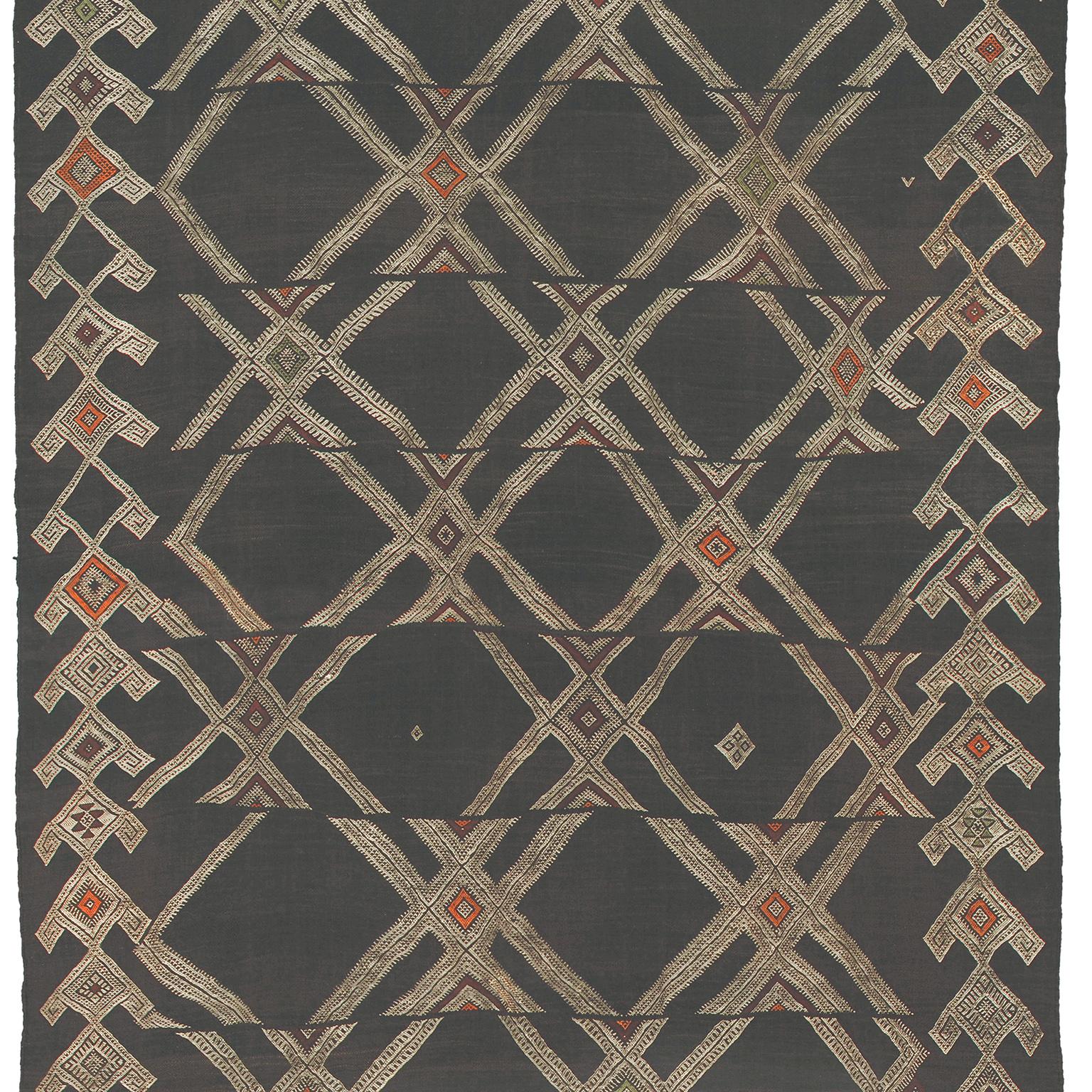 Rustic Mid-20th Century Moroccan Zaiane Carpet For Sale