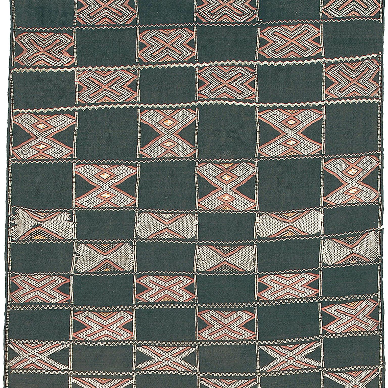 Rustic Mid-20th Century Moroccan Zaiane Carpet For Sale