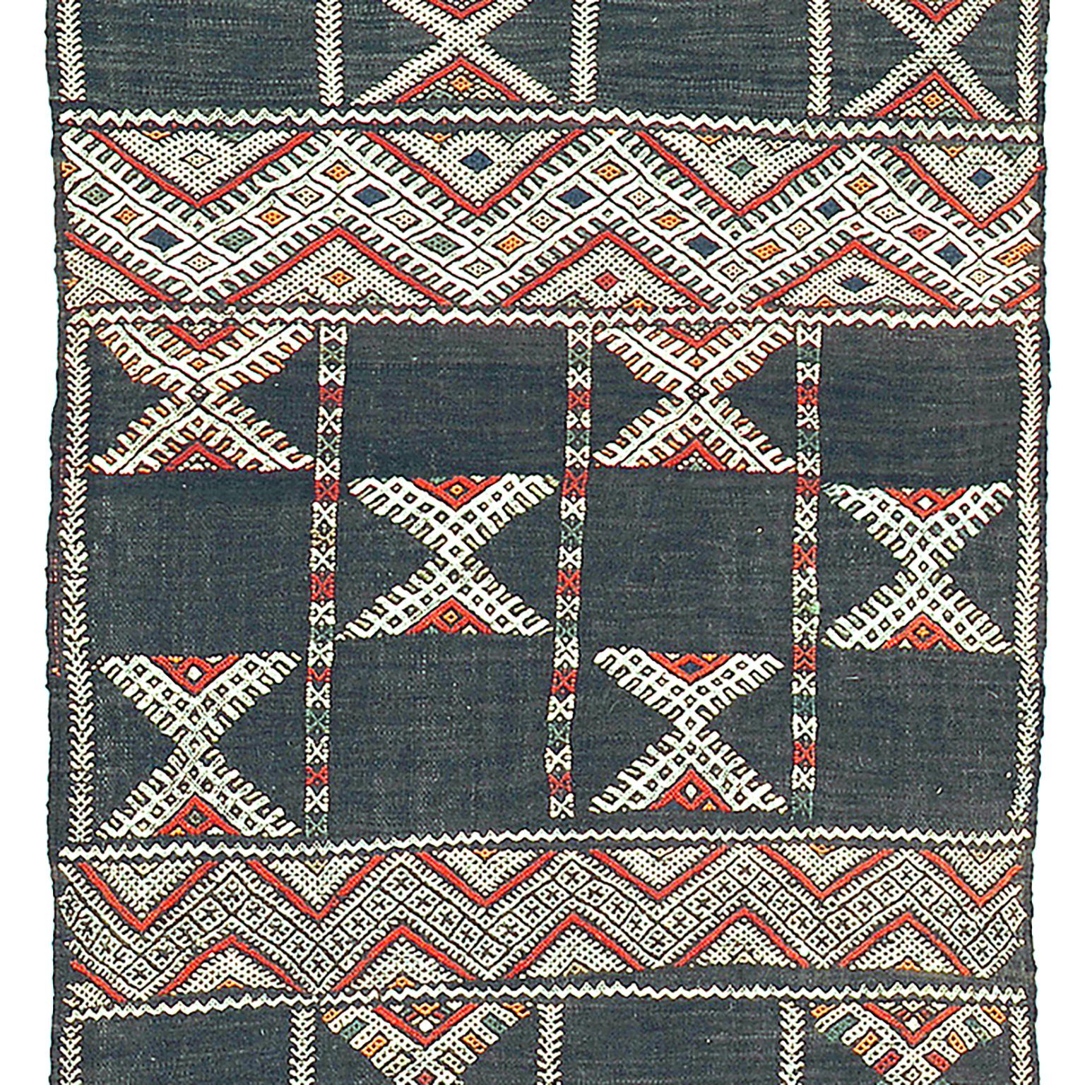 Hand-Woven Mid-20th Century Moroccan Zaiane Carpet For Sale