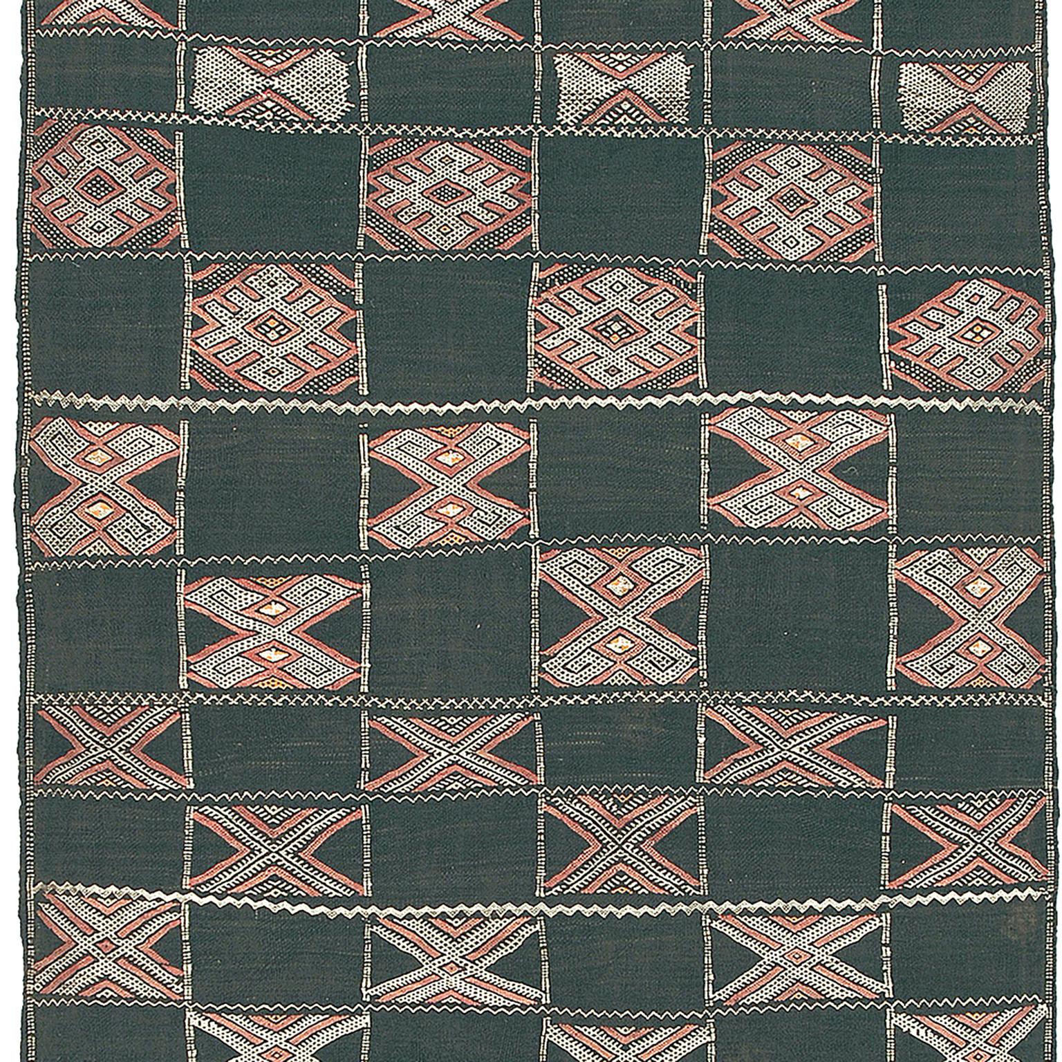 Hand-Woven Mid-20th Century Moroccan Zaiane Carpet For Sale
