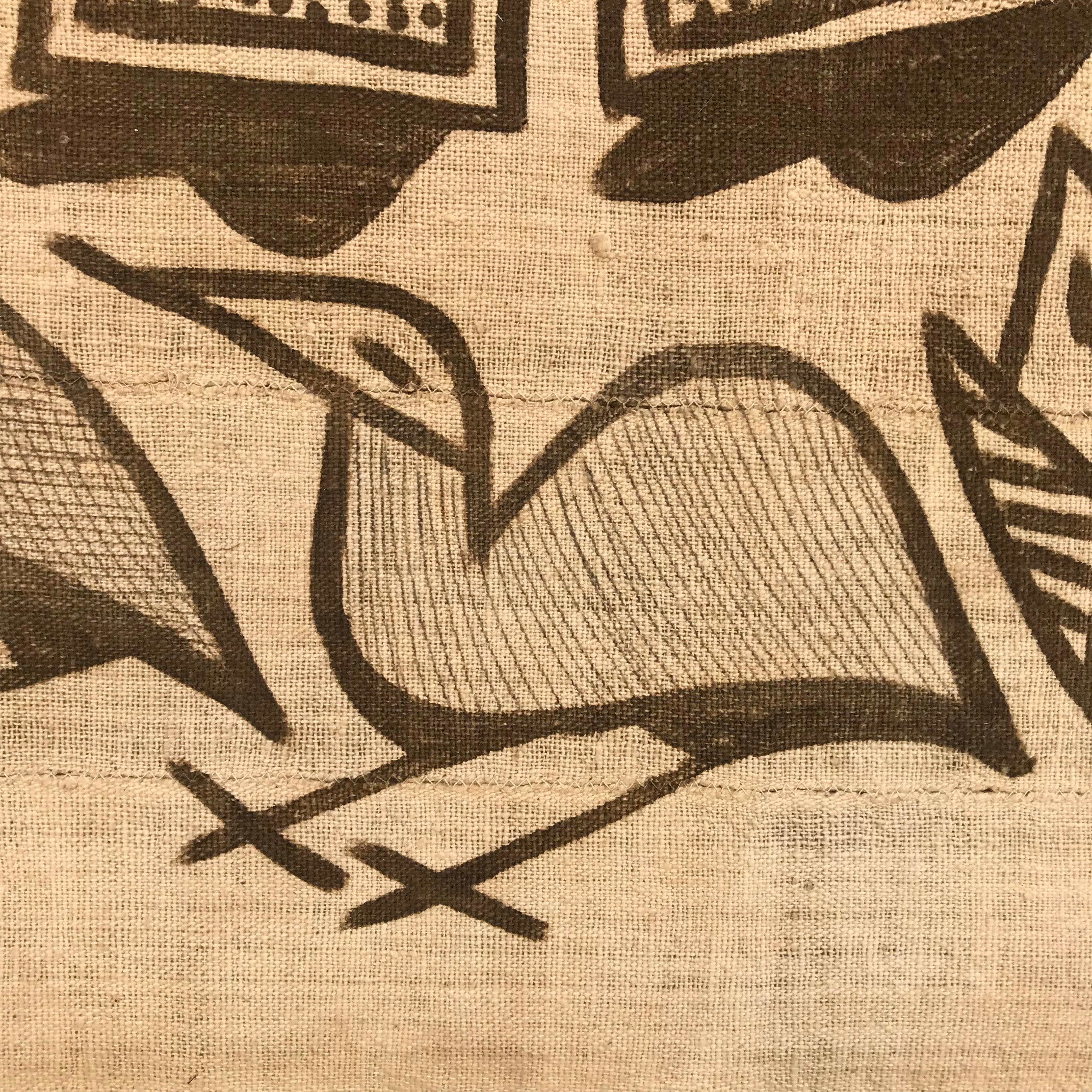 Tribal Mid-20th Century Mounted Senufo Korhogo Textile