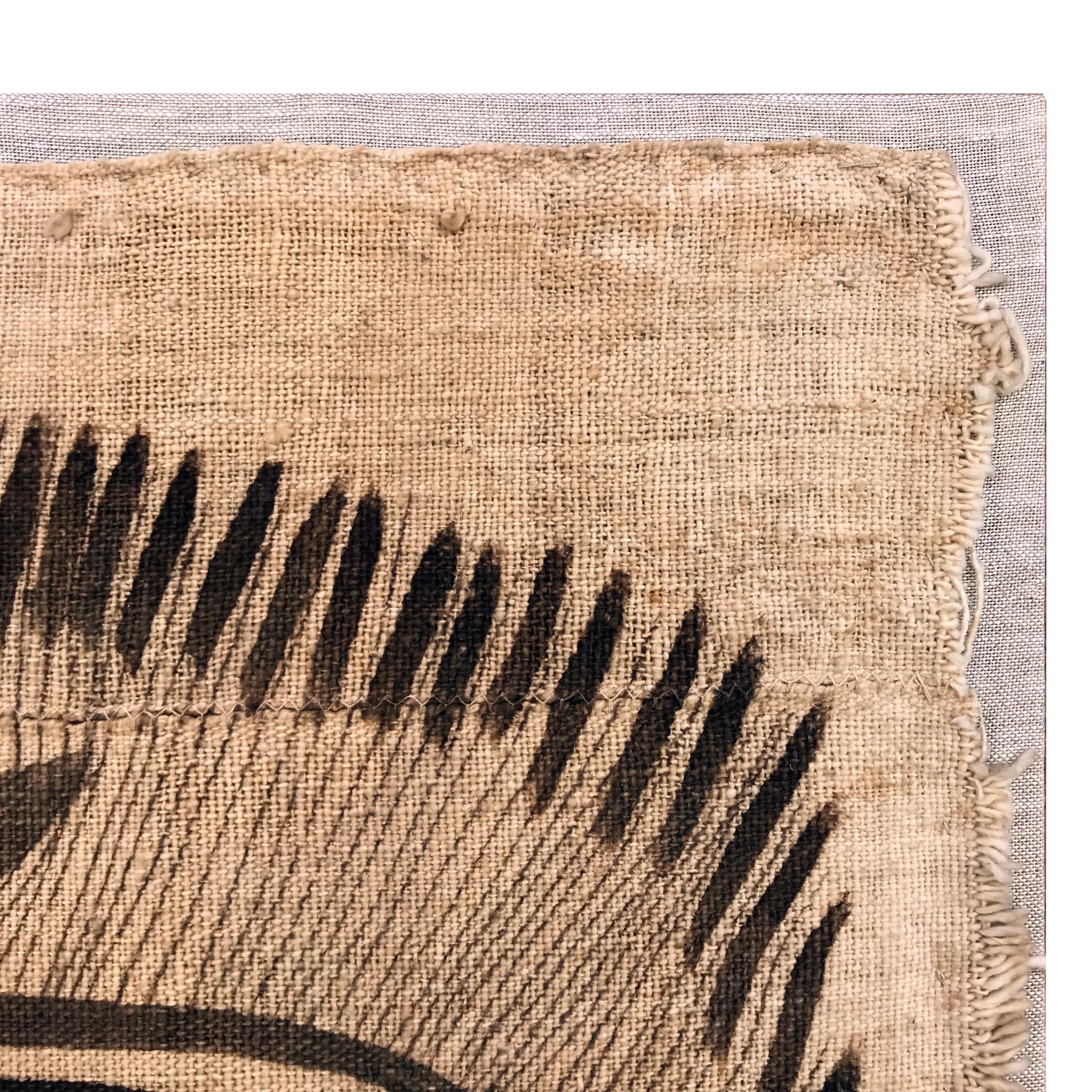 Paint Mid-20th Century Mounted Senufo Korhogo Textile