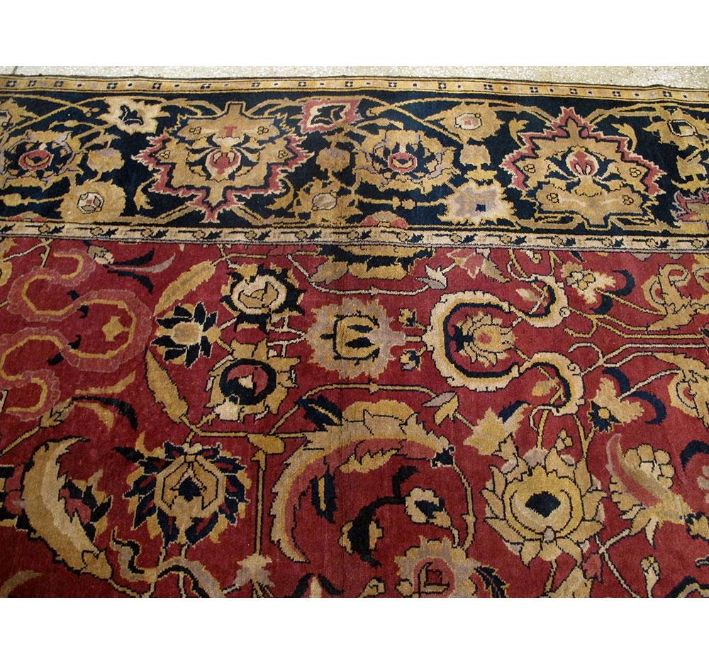 Mid-20th Century Mughal Style Arabesque Large Room Size Carpet in Marsala For Sale 2