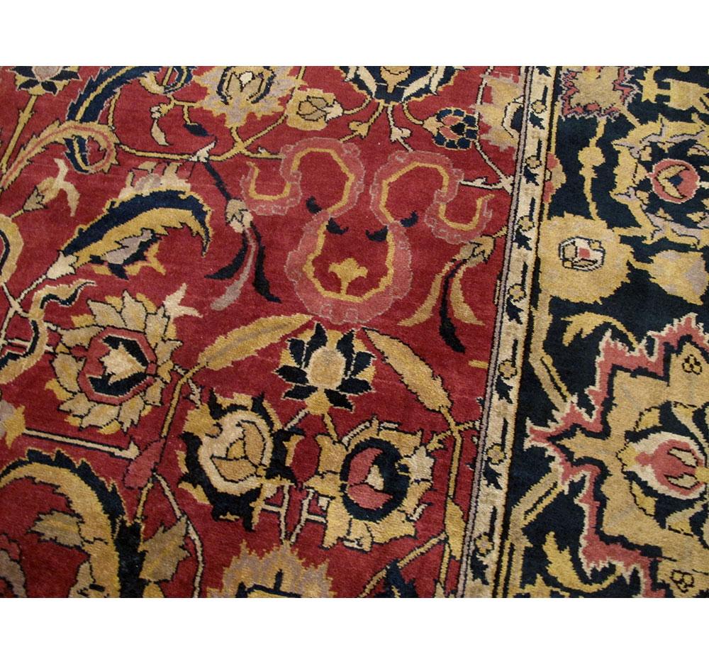 Mid-20th Century Mughal Style Arabesque Large Room Size Carpet in Marsala For Sale 3