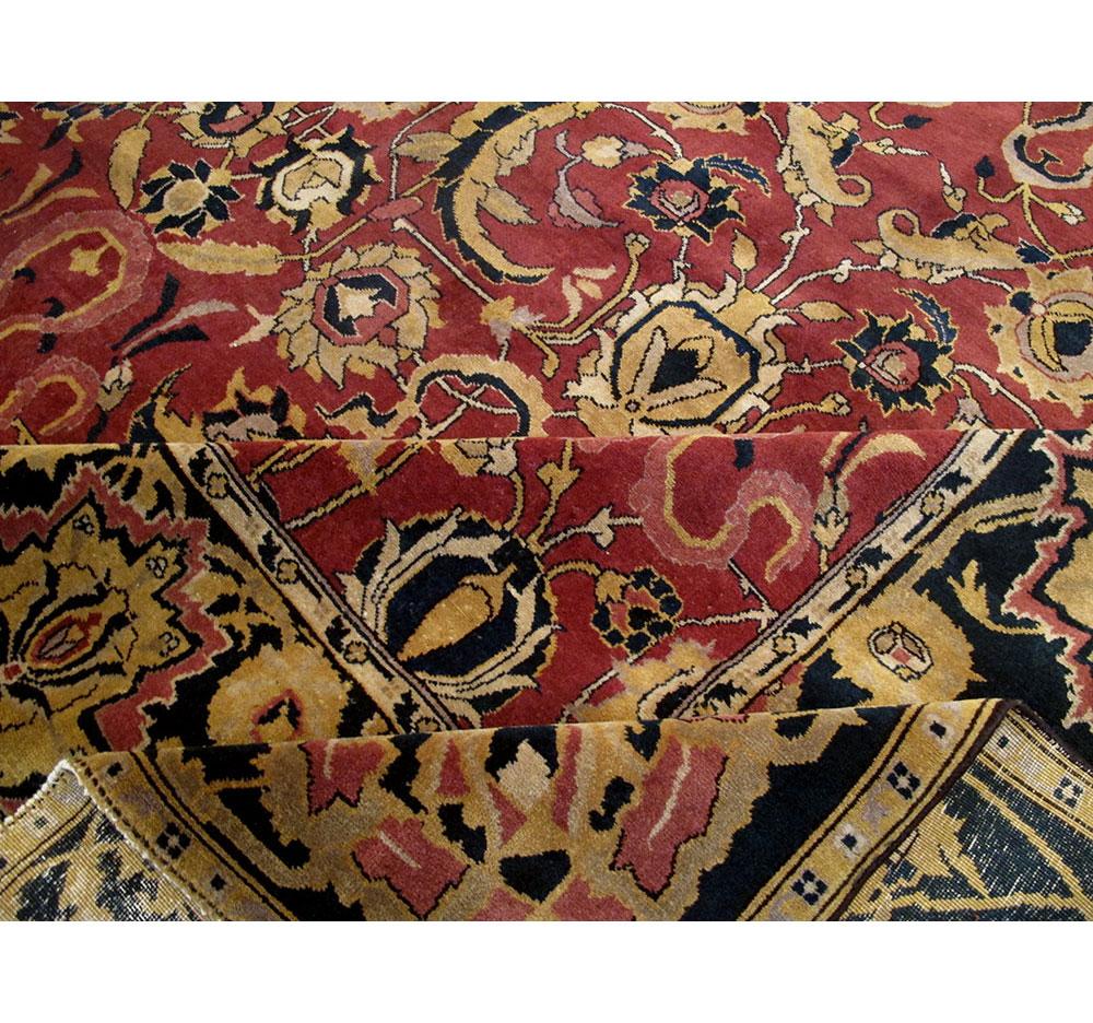 Mid-20th Century Mughal Style Arabesque Large Room Size Carpet in Marsala For Sale 5