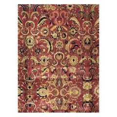 Mid-20th Century Mughal Style Arabesque Large Room Size Carpet in Marsala