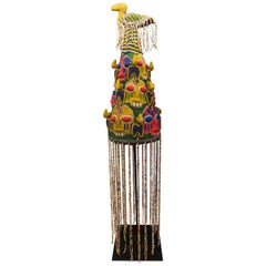 Mid-20th Century Multi-Color Nigerian Beaded Headdress