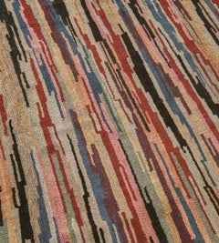 Mid-20th Century Multi-colored Hooked Rug from North America
