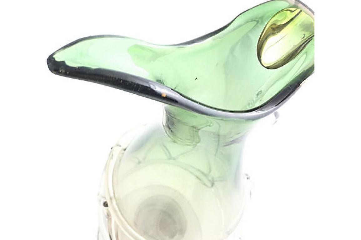 Verre d'art Pichet vert en verre d'art de Murano du milieu du 20e siècle en vente