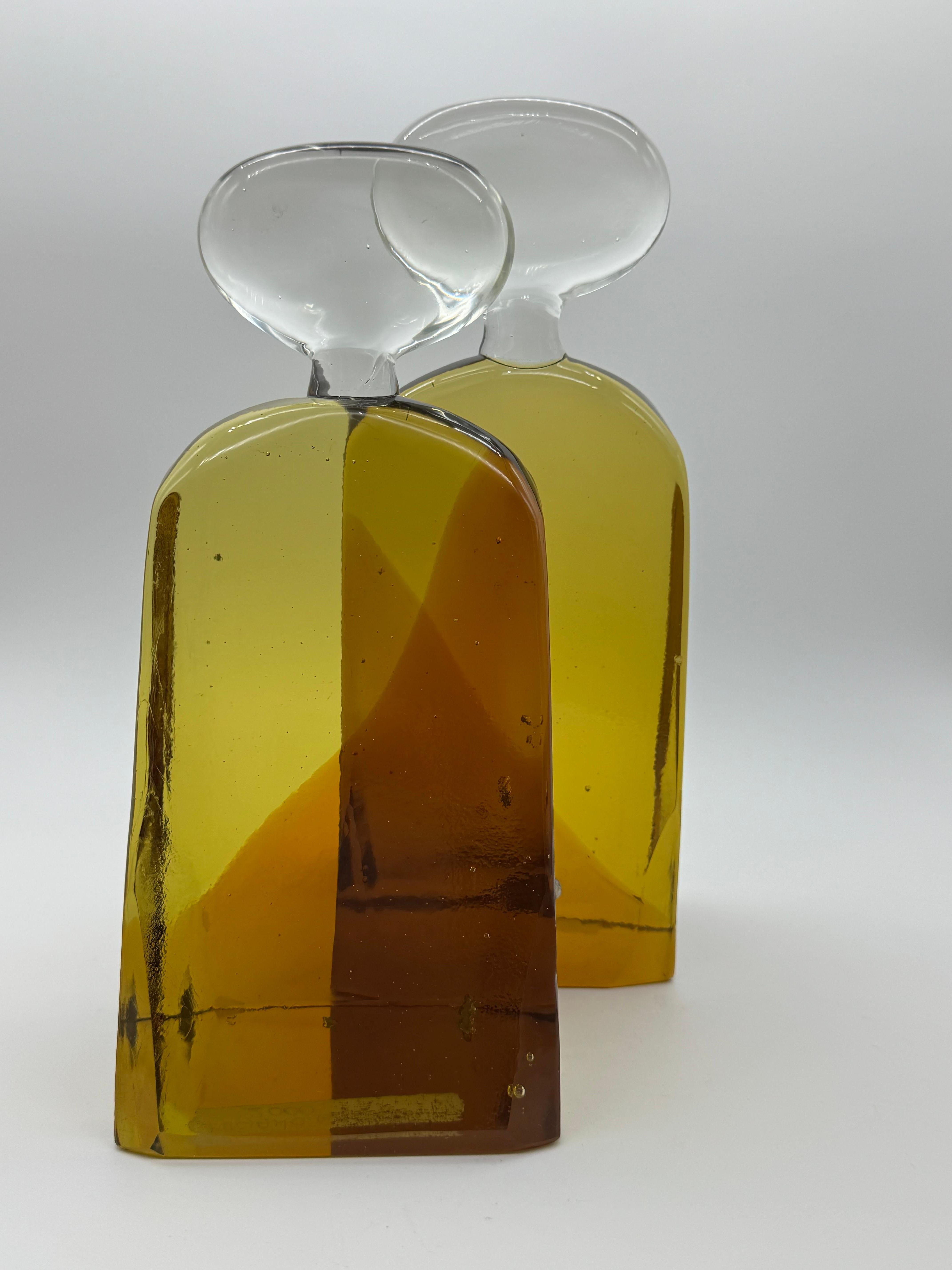 Mid-Century moderno Fermalibri in vetro di Murano della metà del XX secolo di Luciano Gaspari - Una coppia sorprendente in vendita