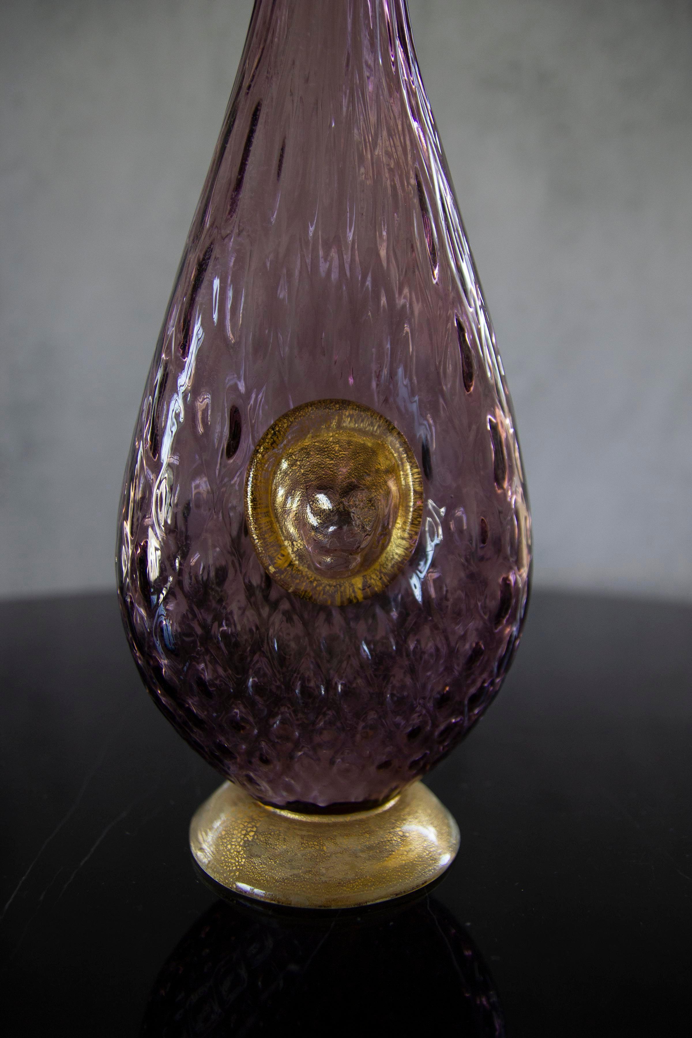 Mid-Century Modern Carafe en verre de Murano du milieu du XXe siècle en vente