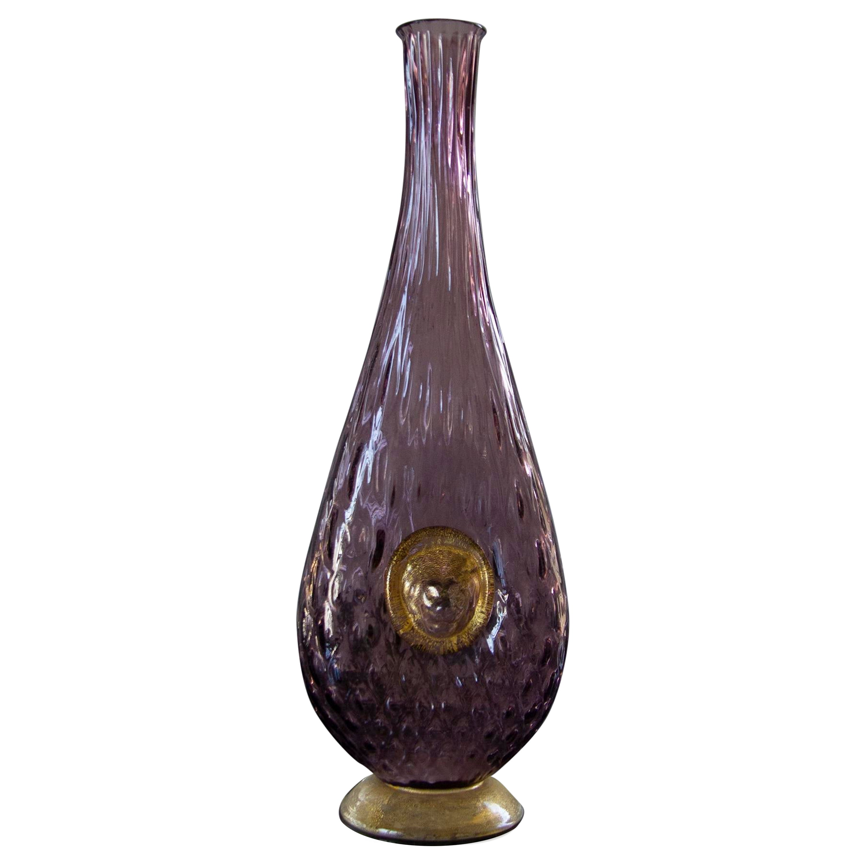 Decantador de cristal de Murano de mediados del siglo XX