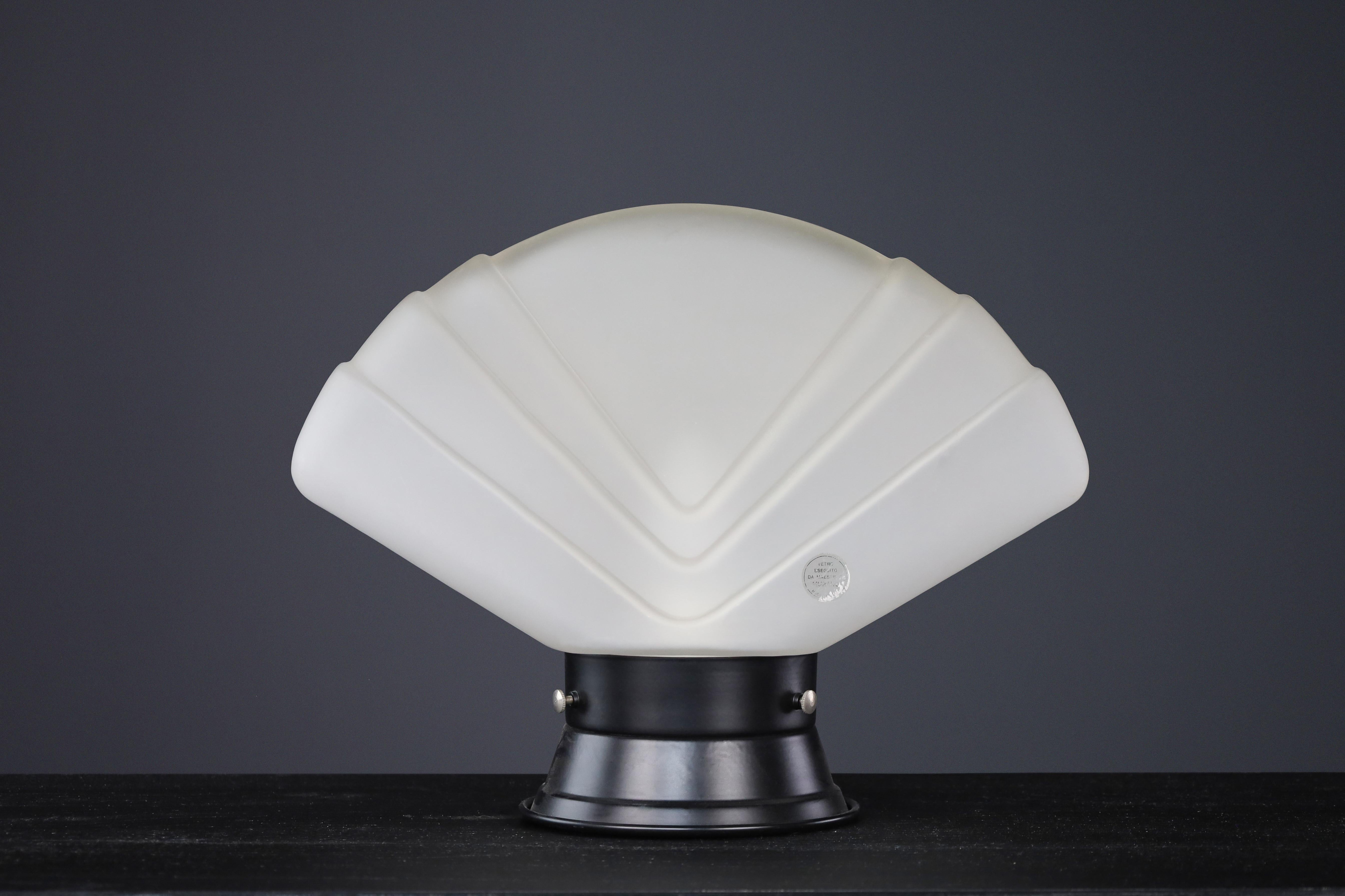 Mid-20th Century Murano Glass Fan Table Lamp, Italy, 1960s In Good Condition For Sale In Almelo, NL