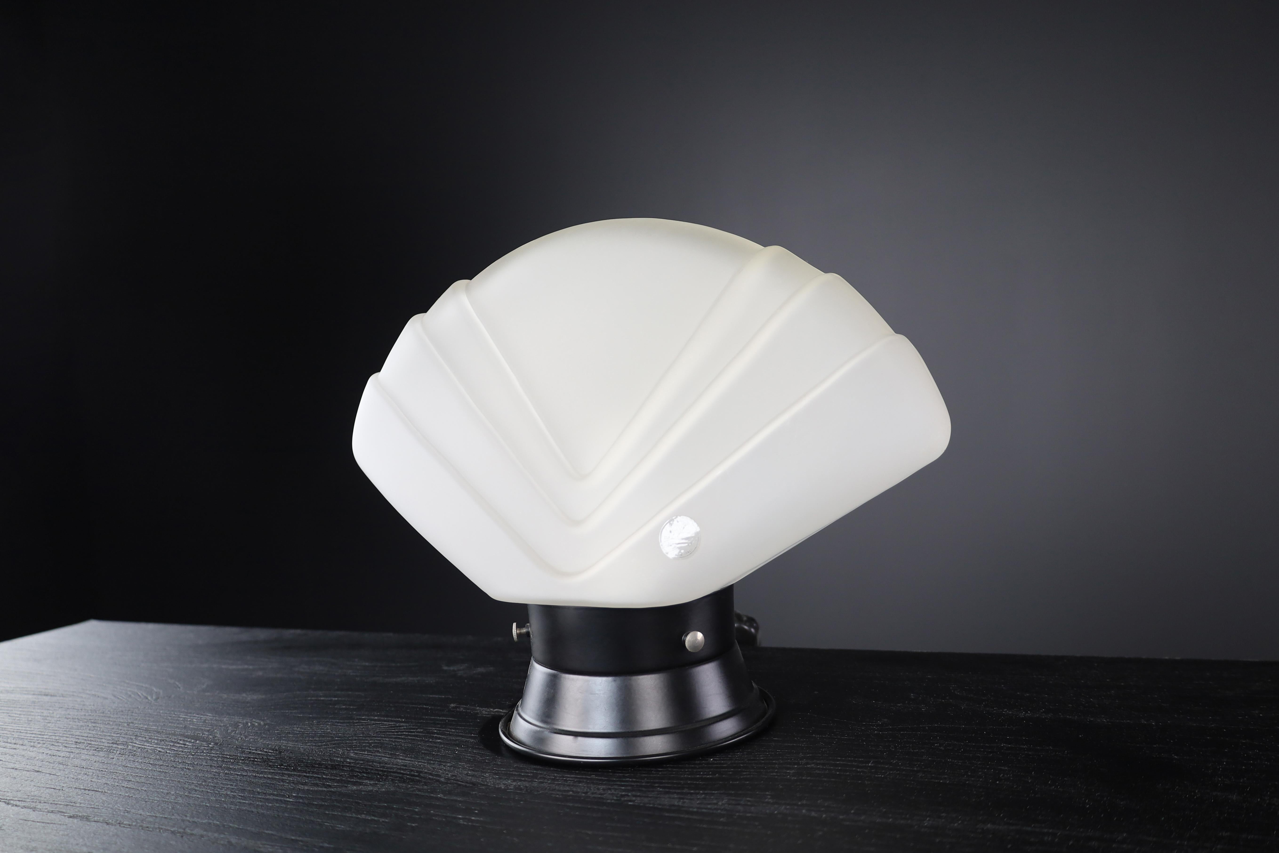 Mid-20th Century Murano Glass Fan Table Lamp, Italy, 1960s For Sale 1