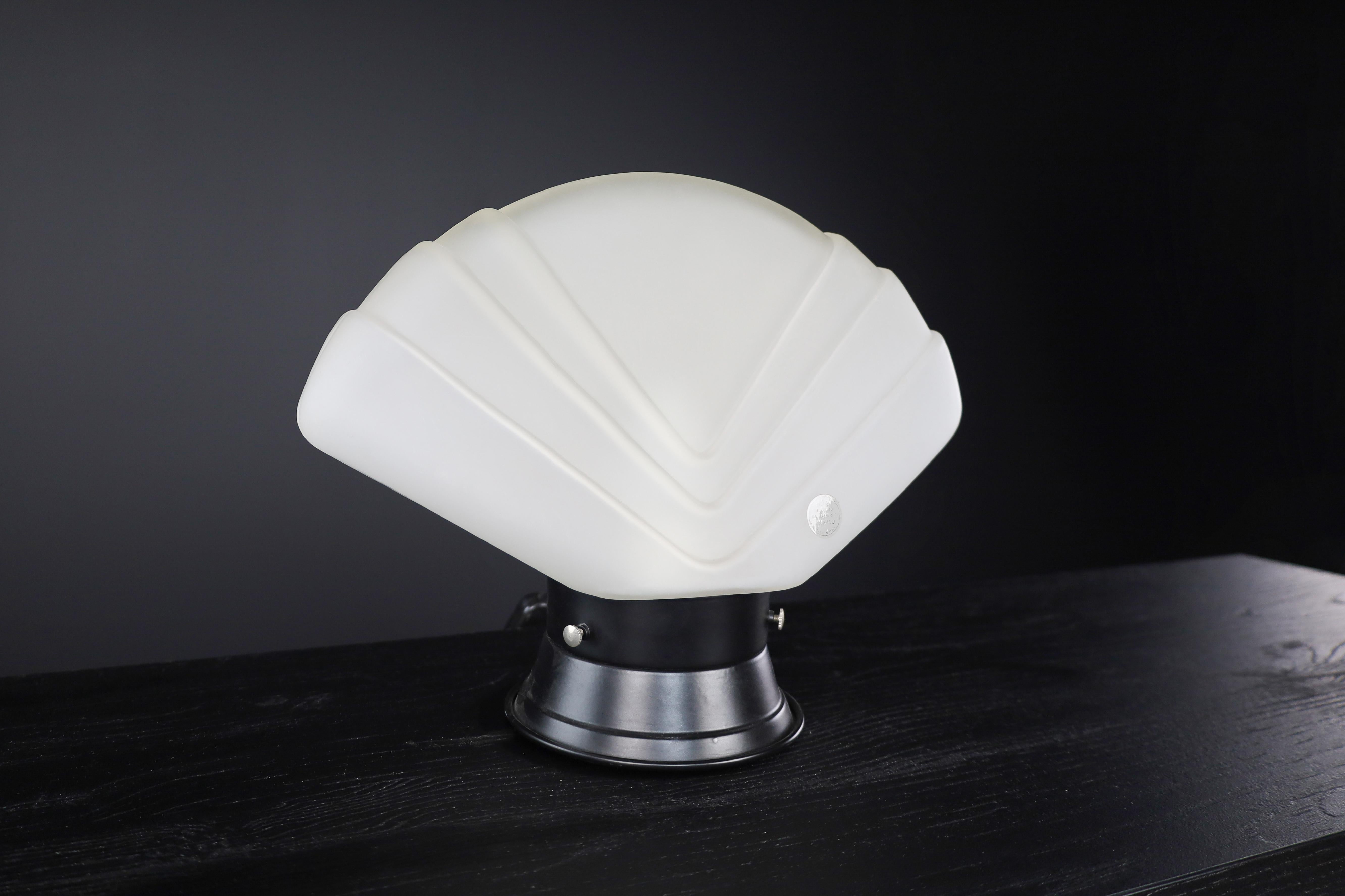 Mid-20th Century Murano Glass Fan Table Lamp, Italy, 1960s For Sale 2