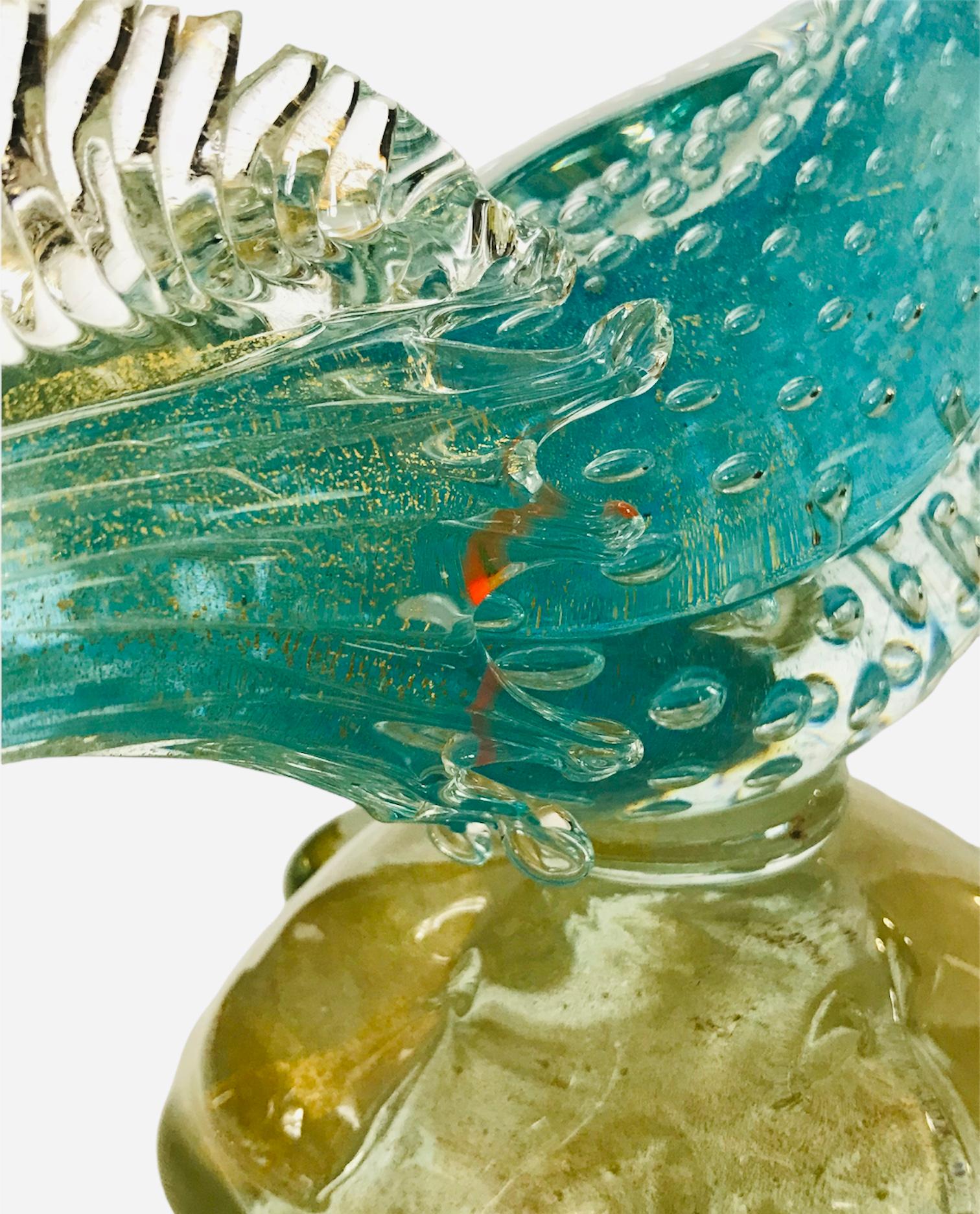 Mid-Century Modern Mid 20th Century Murano Italian Art Glass Bird Sculpture For Sale