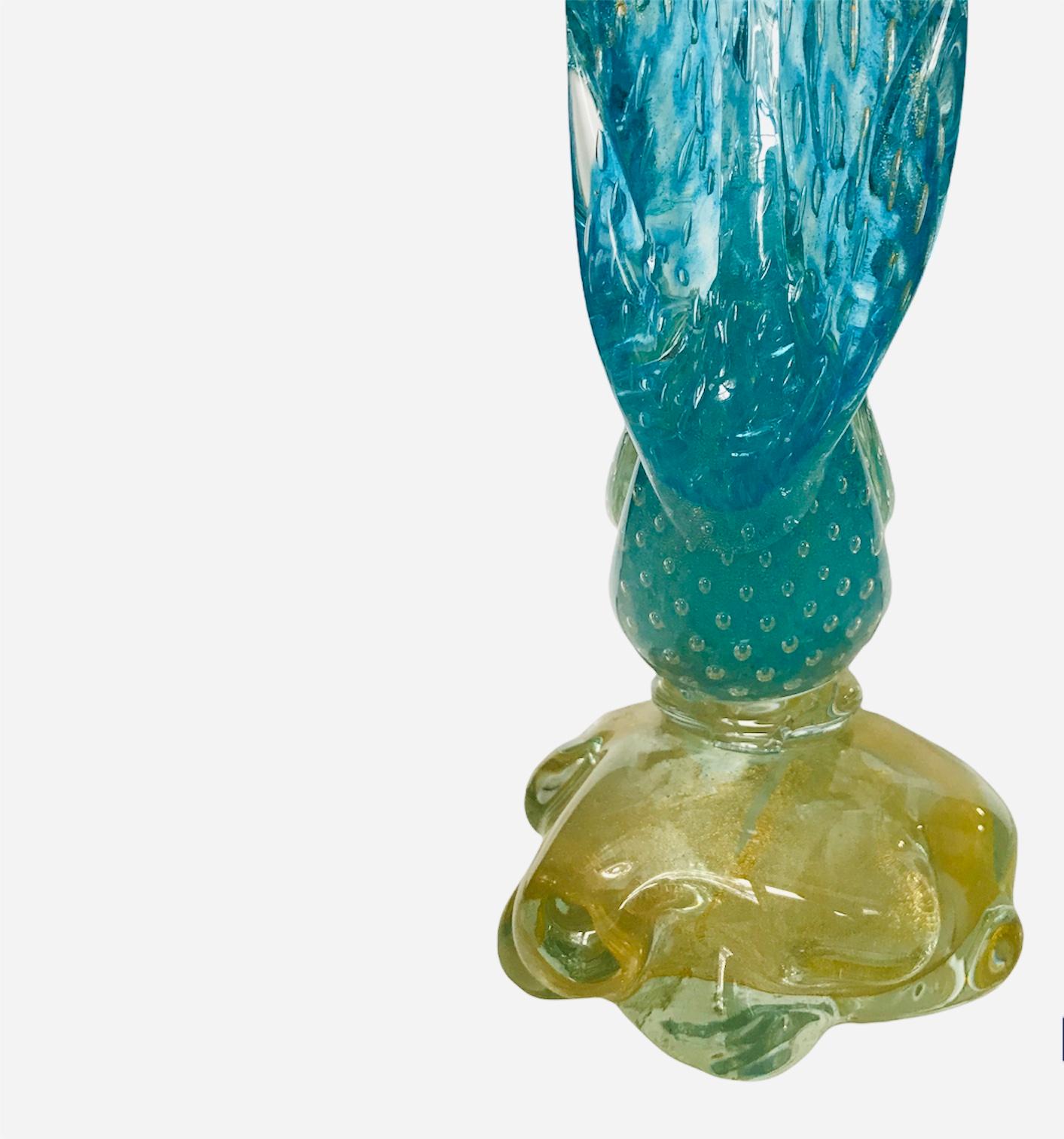 Mid-20th Century Mid 20th Century Murano Italian Art Glass Bird Sculpture For Sale