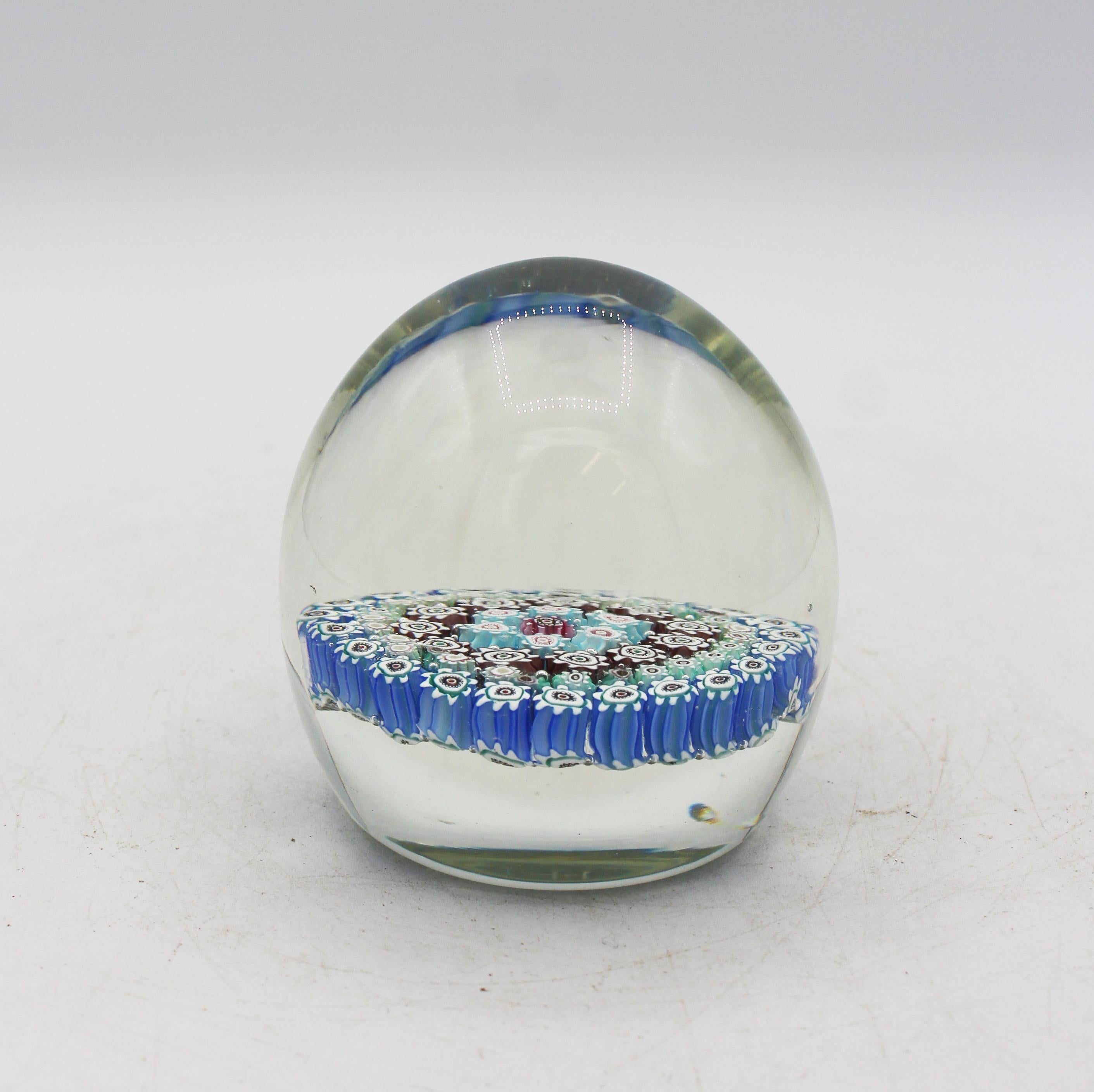 Italian Mid-20th Century Murano Millefiori Paperweight For Sale