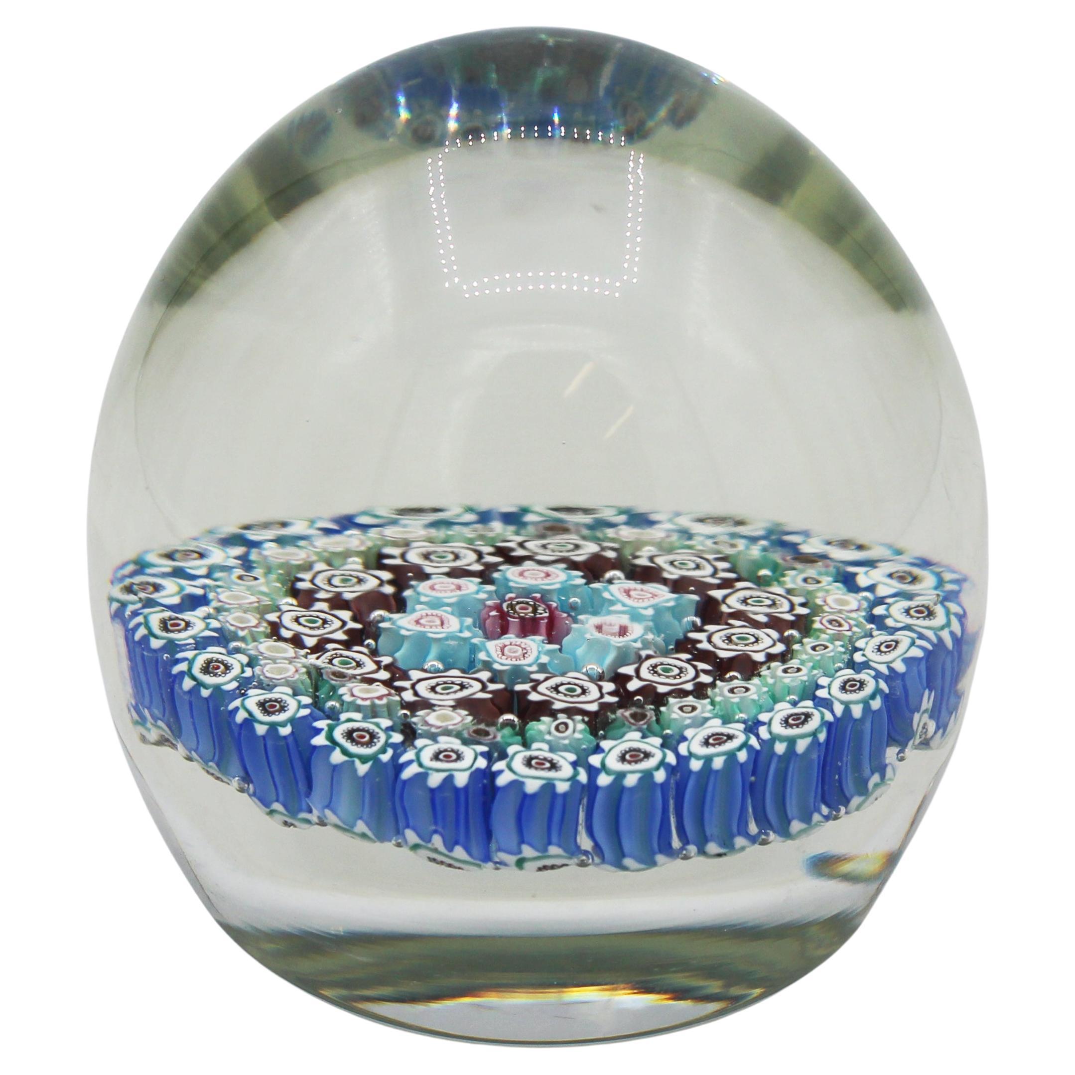 Mid-20th Century Murano Millefiori Paperweight For Sale