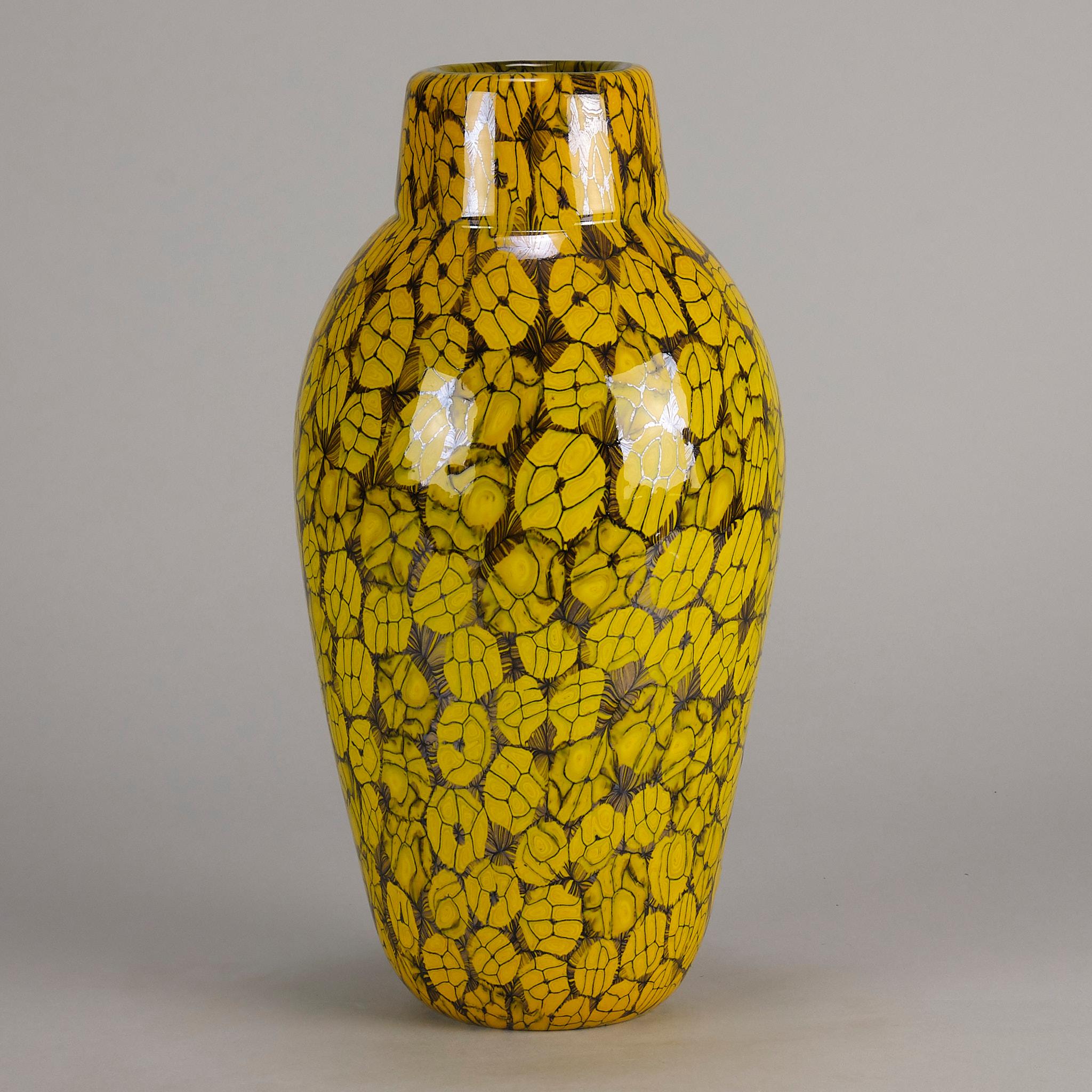 Glass Mid 20th Century Murrano Vase entitled 