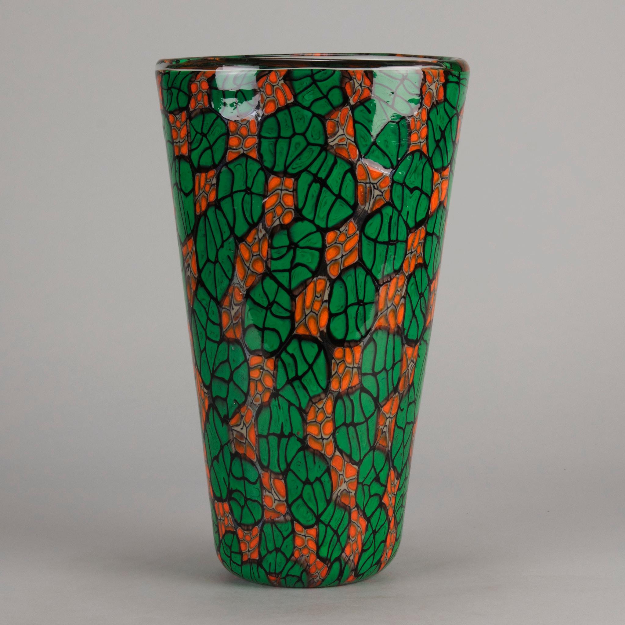 Glass Mid 20th Century Murrano Vase entitled 