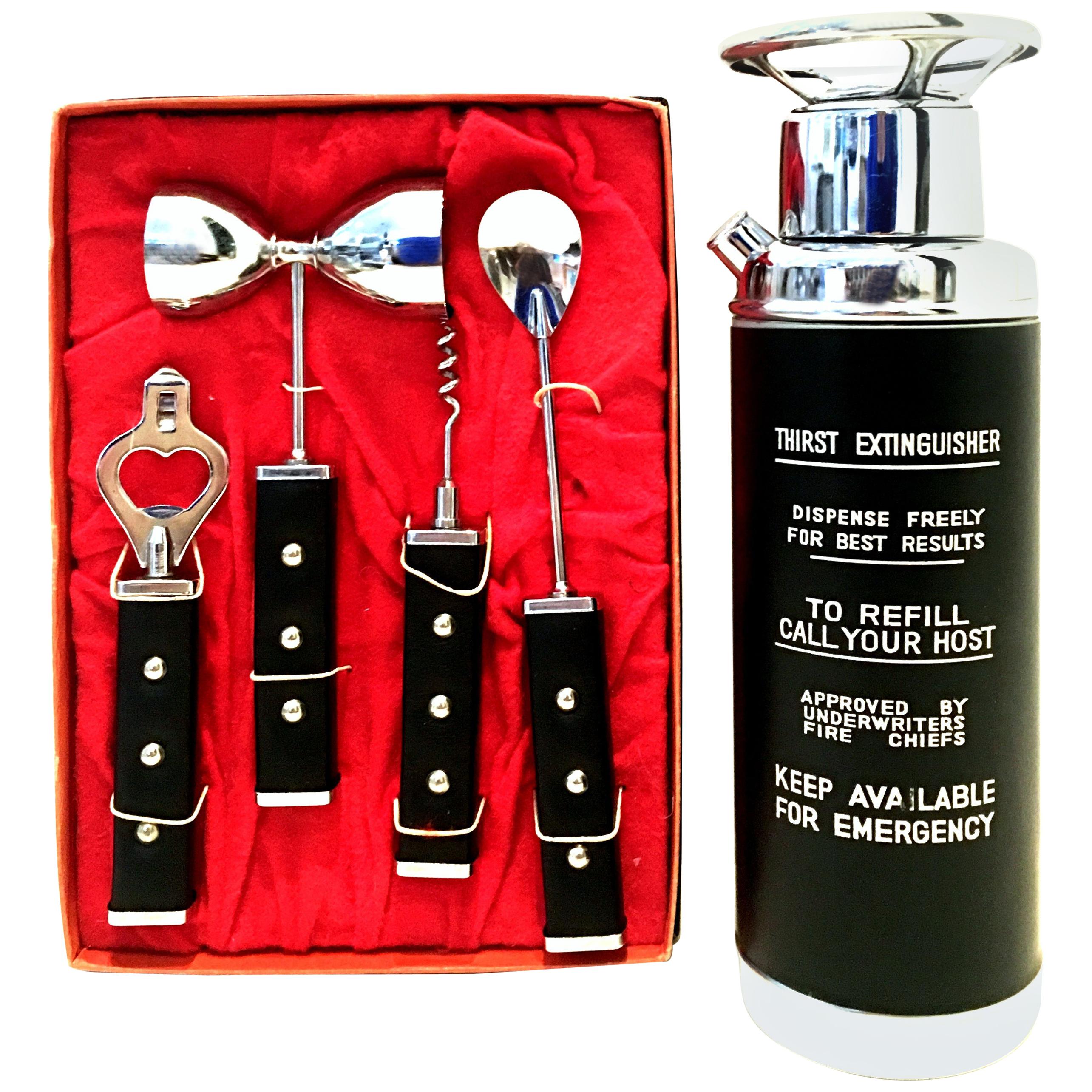 Mid-20th Century Musical Cocktail Shaker and Bar Tool Set of 5 Pieces