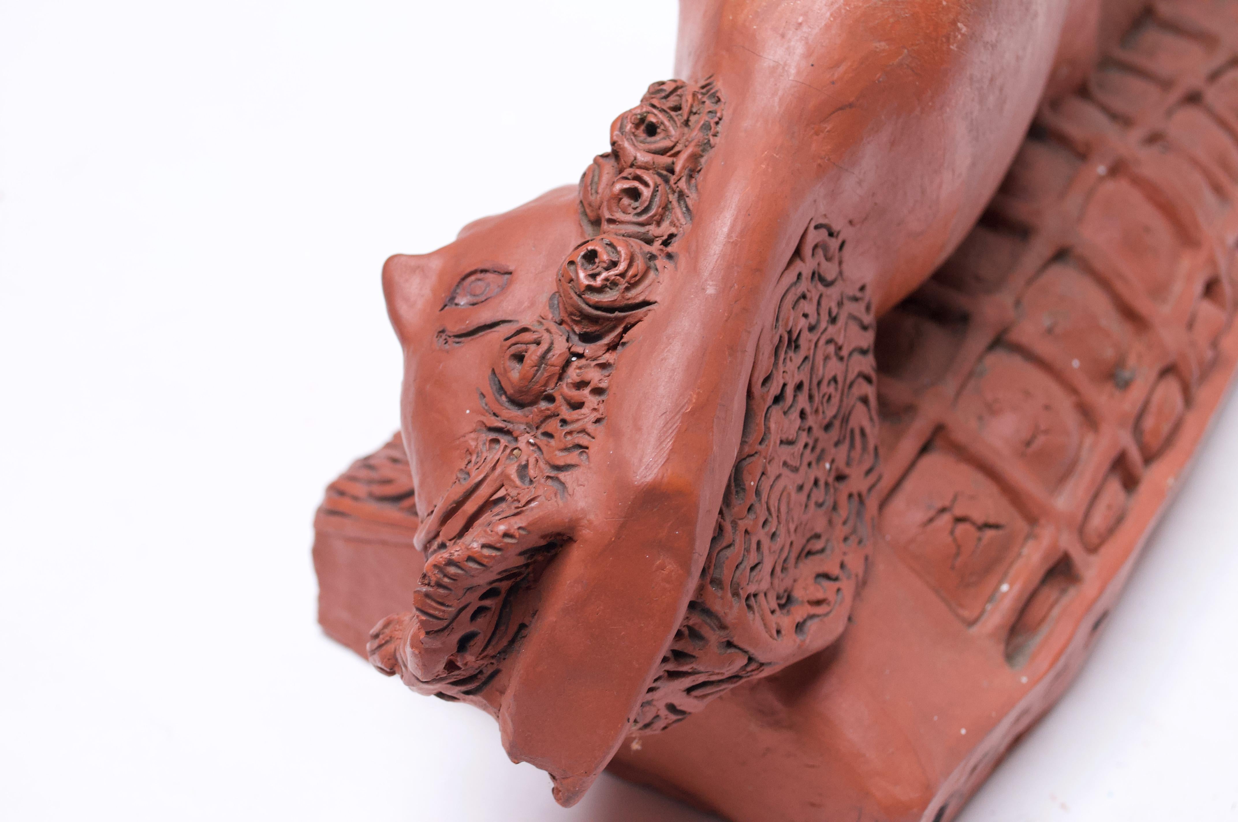 Mythologische Terrakotta-Keramikskulptur „Medusa“ aus der Mitte des 20. Jahrhunderts im Angebot 5