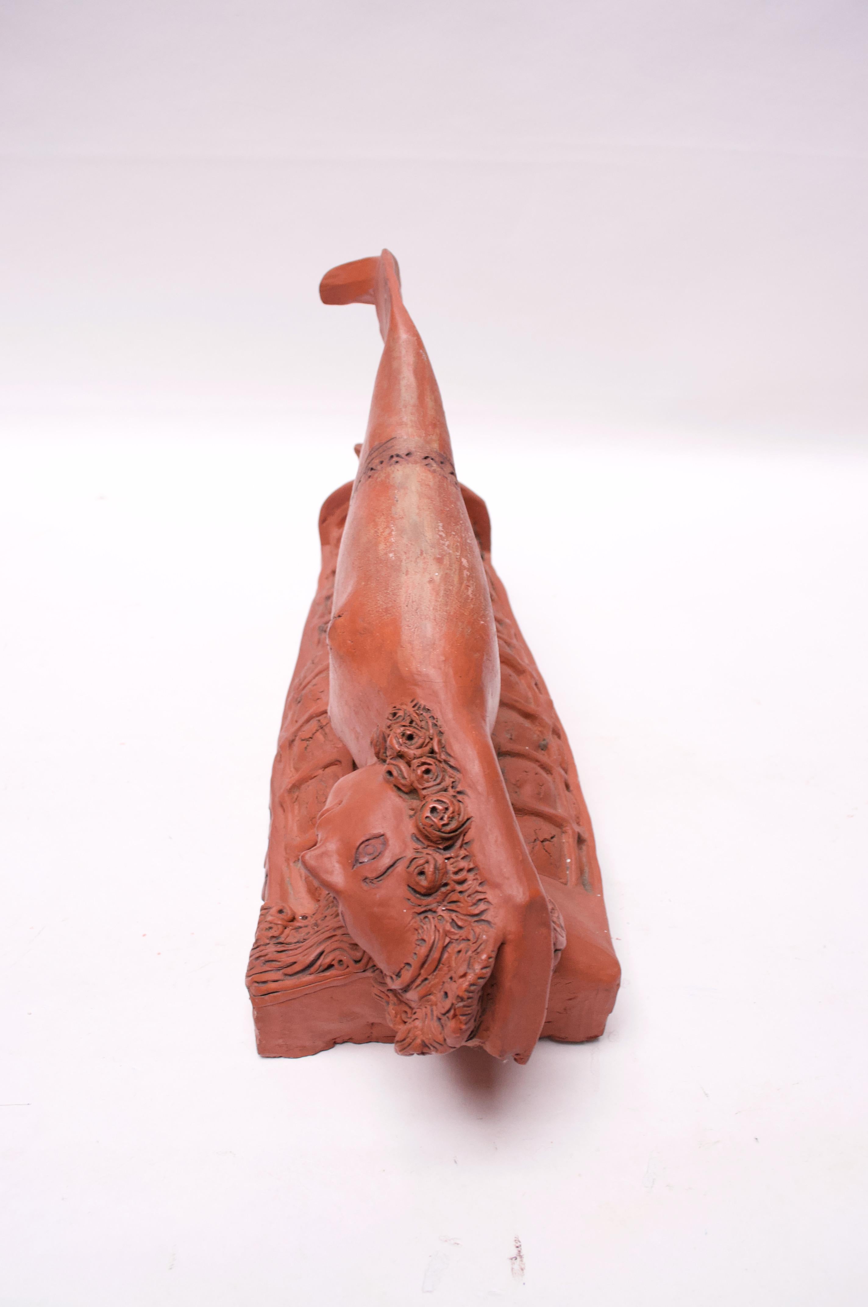 Mid-Century Modern Sculpture mythologique en céramique « Méduse » en terre cuite du milieu du 20e siècle en vente