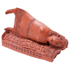 Mid-20th Century Mythological Terracotta "Medusa" Ceramic Sculpture