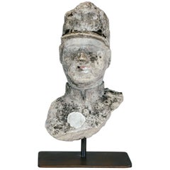 Mid-20th Century Naive Weathered Concrete Bust