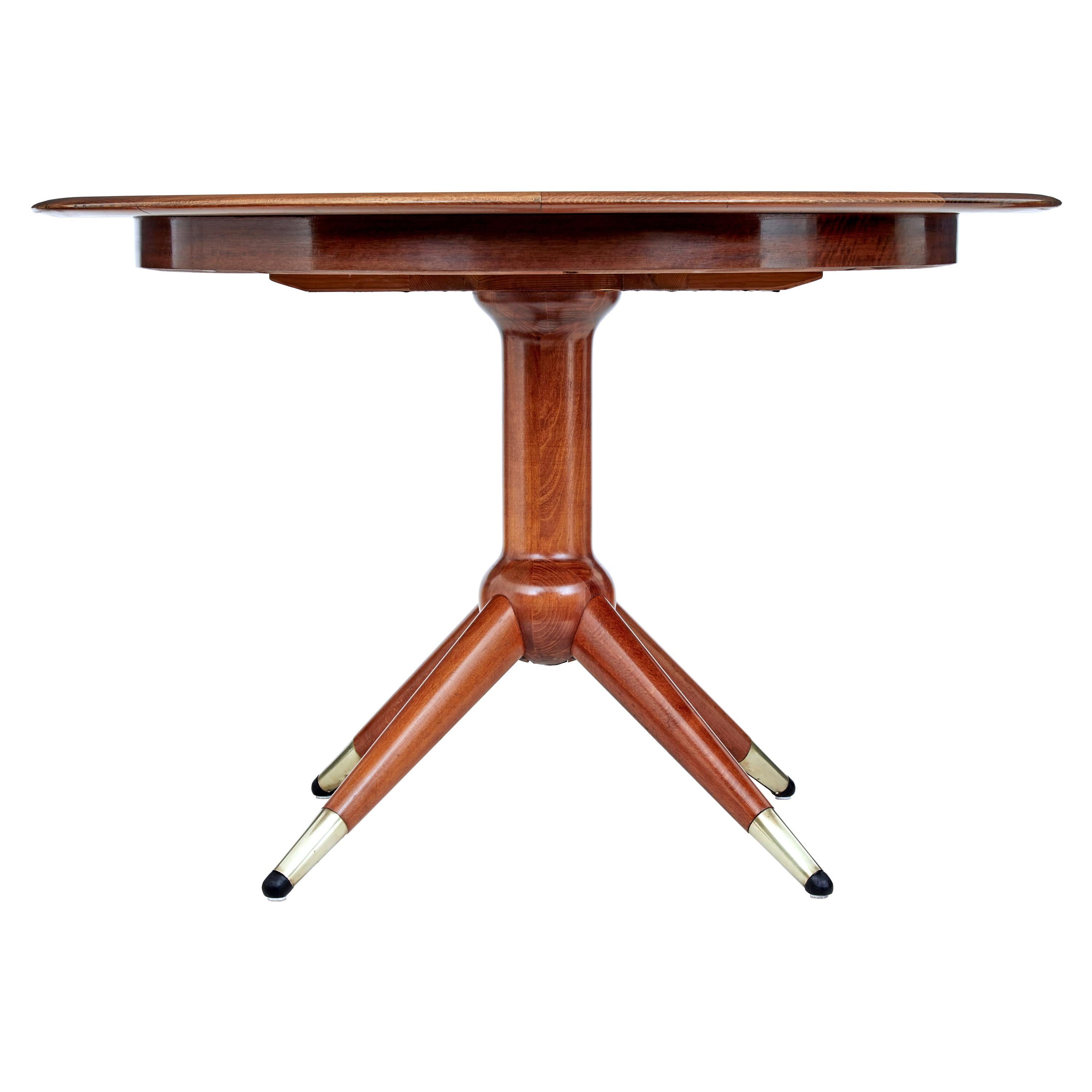 Mid20th Century Italian Solid Brass Cast Carp Glass Top Center Table