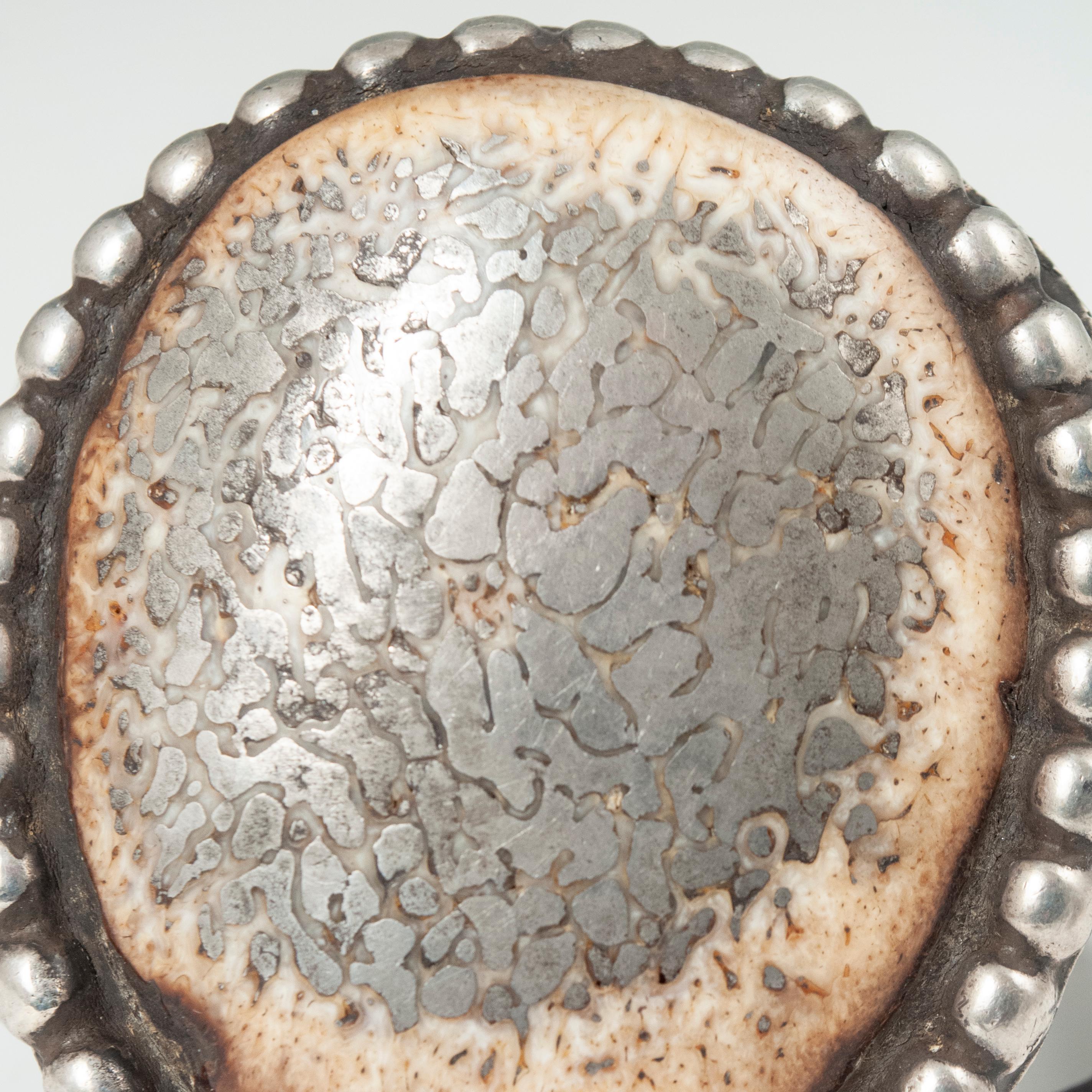 Mid-20th Century, Native American Antler and Silver Cuff Bracelet 2
