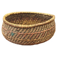 Mid 20th Century Native American Plains Handwoven Basket Bowl