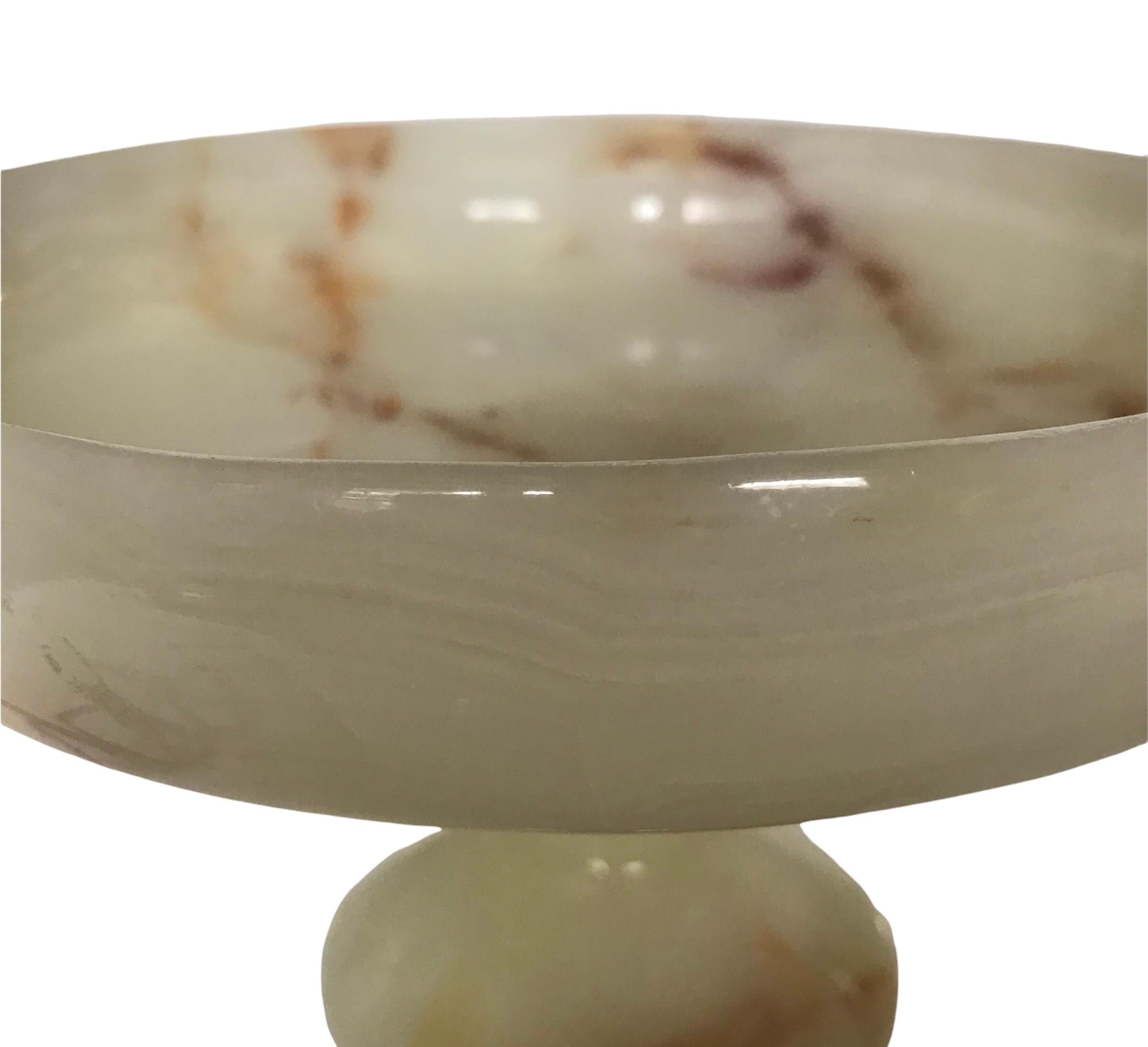Mid-Century Modern Mid 20th Century Natural Onyx Pedestal Bowl