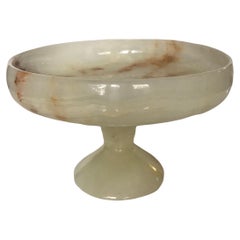 Vintage Mid 20th Century Natural Onyx Pedestal Bowl